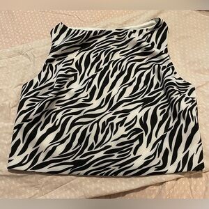 Aqua size Medium, zebra print tank. Lined and imported fabric